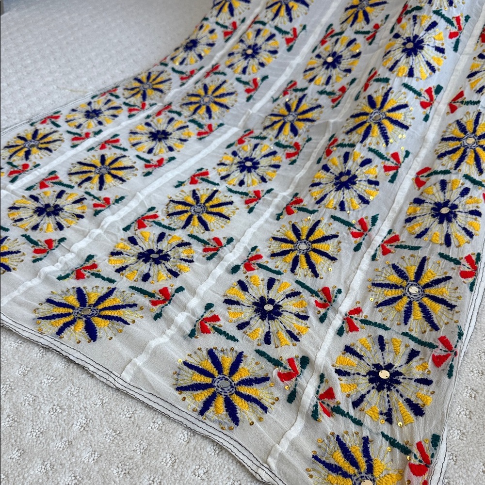 Colorful Floral Embroidered Wrap